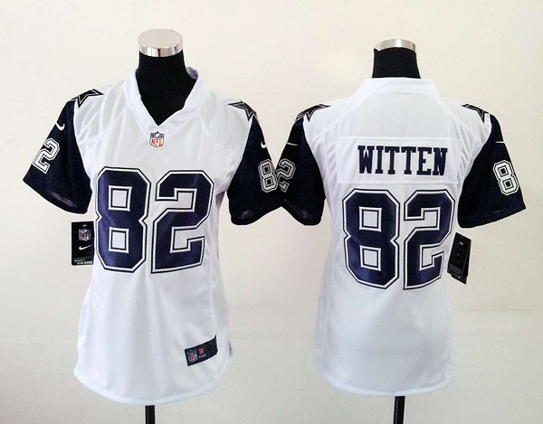 Nike Cowboys 82 Jason Witten White Color Rush Women Game Jersey - Click Image to Close