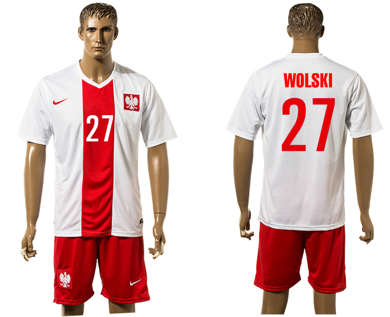 Poland 27 WOLSKI Home UEFA Euro 2016 Jersey