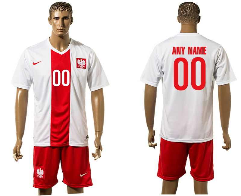 Poland Home Euro 2016 Customized Jersey