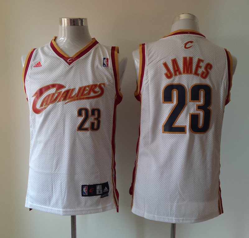 Cavaliers 23 Lebron James White Throwback Jersey
