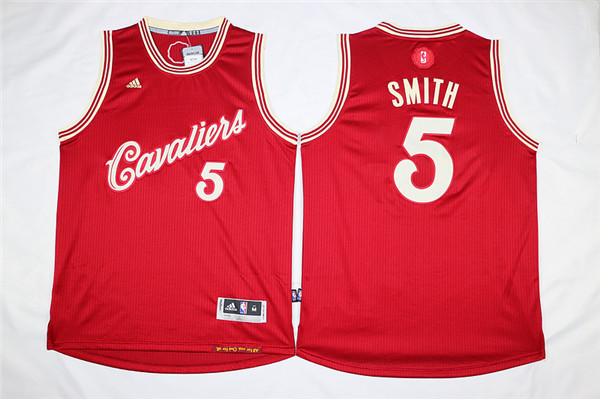 Cavaliers 5 J.R. Smith Red 2015-16 Christmas Day Swingman Jersey