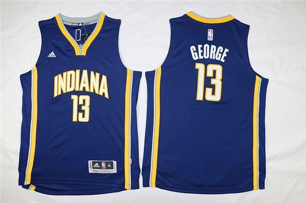 Pacers 13 George Navy Blue Swingman Youth Jersey