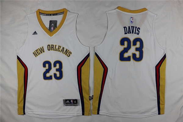 Pelicans 23 Anthony Davis White Swingman Youth Jersey - Click Image to Close