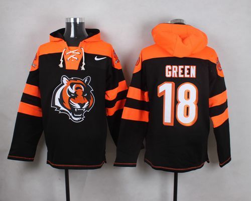 Nike Bengals 18 A.J. Green Black Hooded Jersey
