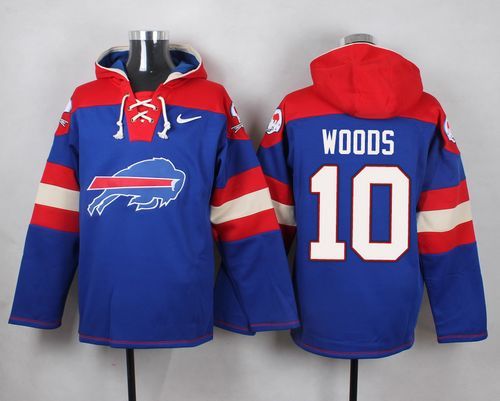 Nike Bills 10 Robert Woods Blue Hooded Jersey