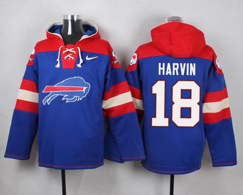 Nike Bills 18 Percy Harvin Blue Hooded Jersey