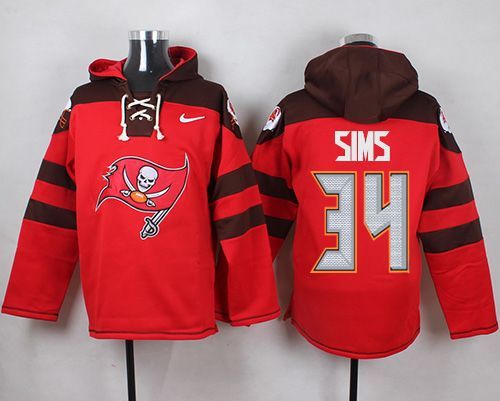 Nike Buccaneers 34 Charles Sims Red Hooded Jersey