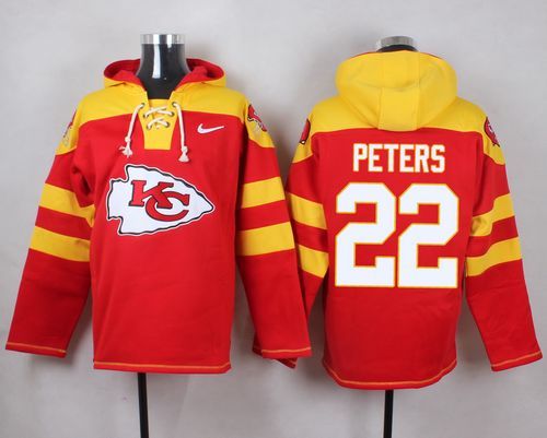 Nike Chiefs 22 Marcus Peters Red Hooded Jersey