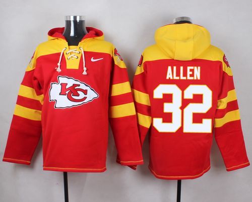 Nike Chiefs 32 Marcus Allen Red Hooded Jersey