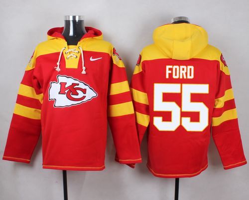 Nike Chiefs 55 Dee Ford Red Hooded Jersey