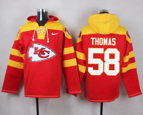 Nike Chiefs 58 Derrick Thomas Red Hooded Jersey - Click Image to Close