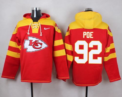 Nike Chiefs 92 Dontari Poe Red Hooded Jersey