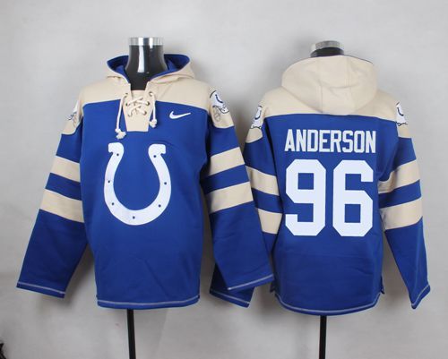 Nike Colts 96 Henry Anderson Blue Hooded Jersey - Click Image to Close