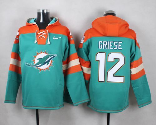 Nike Dolphins 12 Bob Griese Green Hooded Jersey
