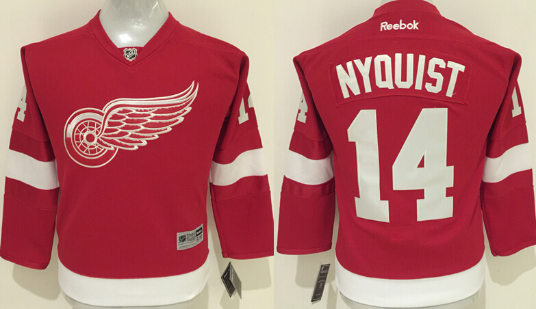 Red Wings 14 Gustav Nyquist Red Youth Reebok Jersey
