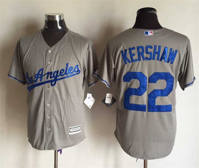 Dodgers 22 Clayton Kershaw Grey New Cool Base Jersey