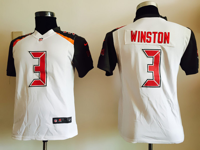 Nike Buccaneers 3 Jameis Winston White Youth Game Jersey