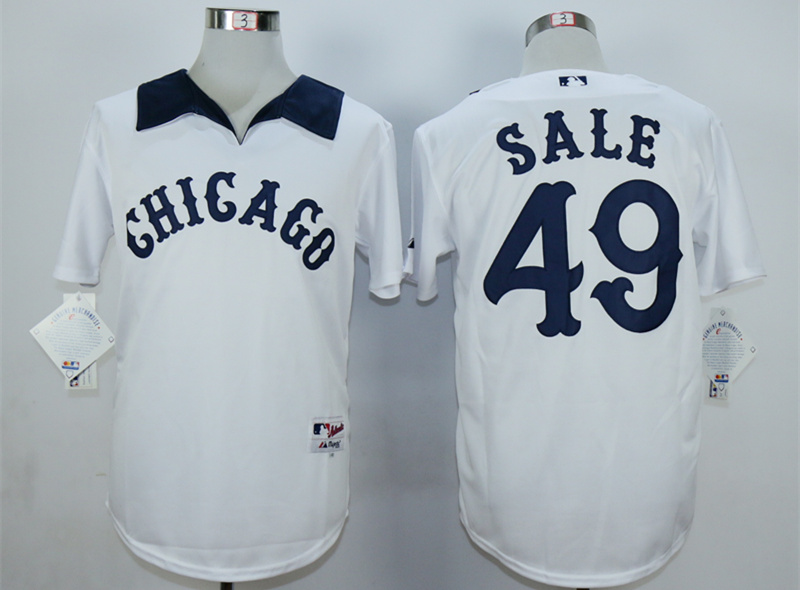 White Sox 49 Chris Sale White 1976 Turn Back The Clock Jersey