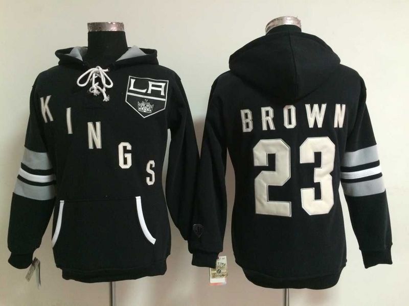 Kings 23 Dustin Brown Black Women All Stitched Hooded Sweatshirt