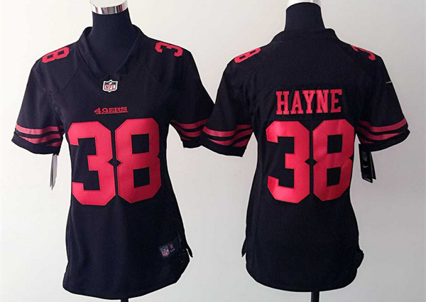 Nike 49ers 38 Jarryd Hayne Black Women Game Jersey