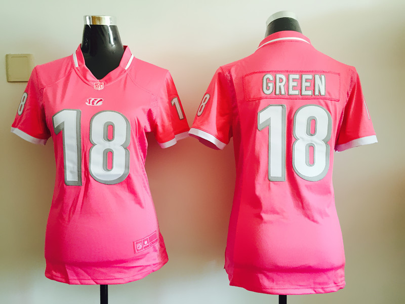 Nike Bengals 18 A.J. Green Pink Bubble Gum Women Game Jersey
