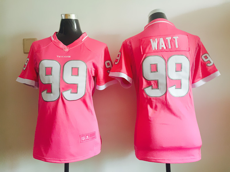 Nike Texans 99 J.J. Watt Pink Bubble Gum Women Game Jersey