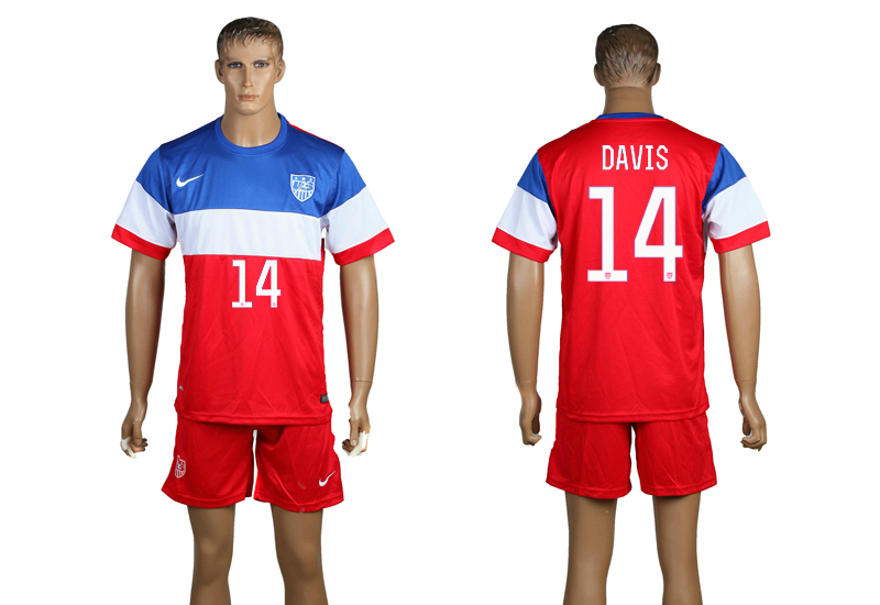 2015-16 USA 14 DAVIS Away Jersey 2015-16 USA 14 DAVIS Away Jersey
