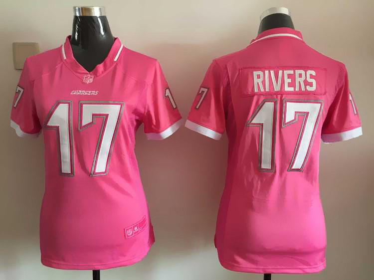 Nike Chargers 17 Philip Rivers Pink Bubble Gum Women Game Jersey