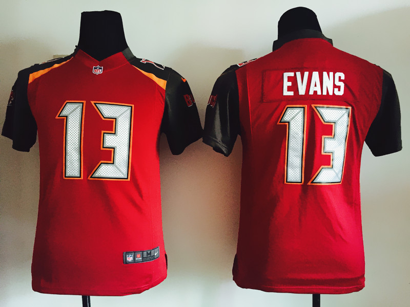 Nike Buccaneers 13 Mike Evans Red Youth Game Jersey