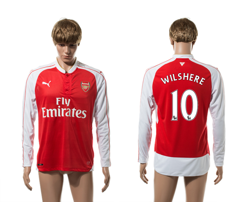 2015-16 Arsenal 10 WILSHERE Home Long Sleeve Thailand Jersey