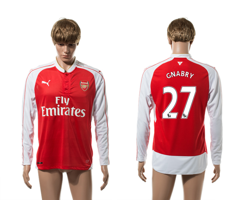 2015-16 Arsenal 27 GNABRY Home Long Sleeve Thailand Jersey