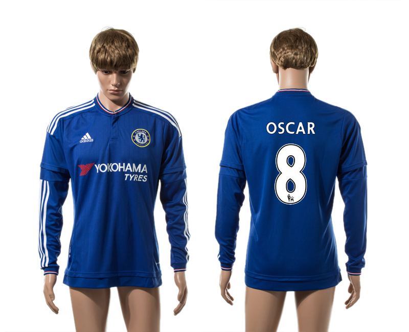 2015-16 Chelsea 8 OSCAR Home Long Sleeve Thailand Jersey