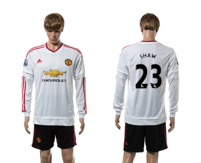 2015-16 Manchester United 23 SHAW Away Long Sleeve Jersey