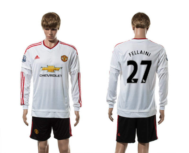 2015-16 Manchester United 27 FELLAINI Away Long Sleeve Jersey