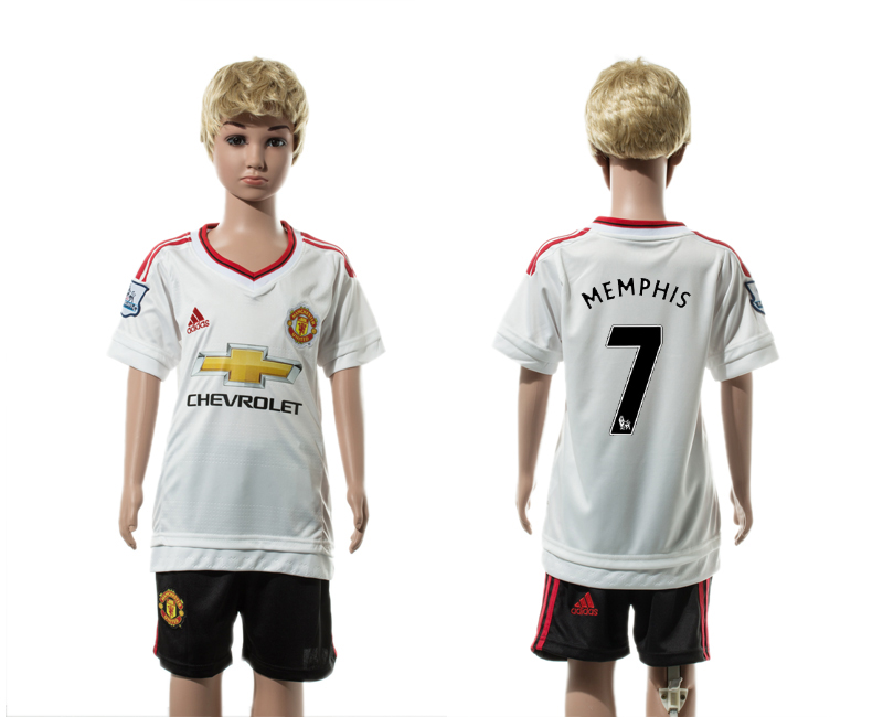 2015-16 Manchester United 7 MEMPHIS Away Youth Jersey