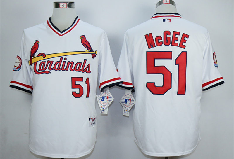 Cardinals 51 Willie McGee White 1982 Turn Back The Clock Jersey