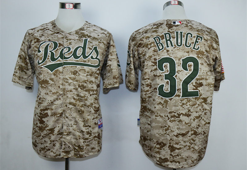 Reds 32 Jay Bruce Camo Cool Base Jersey