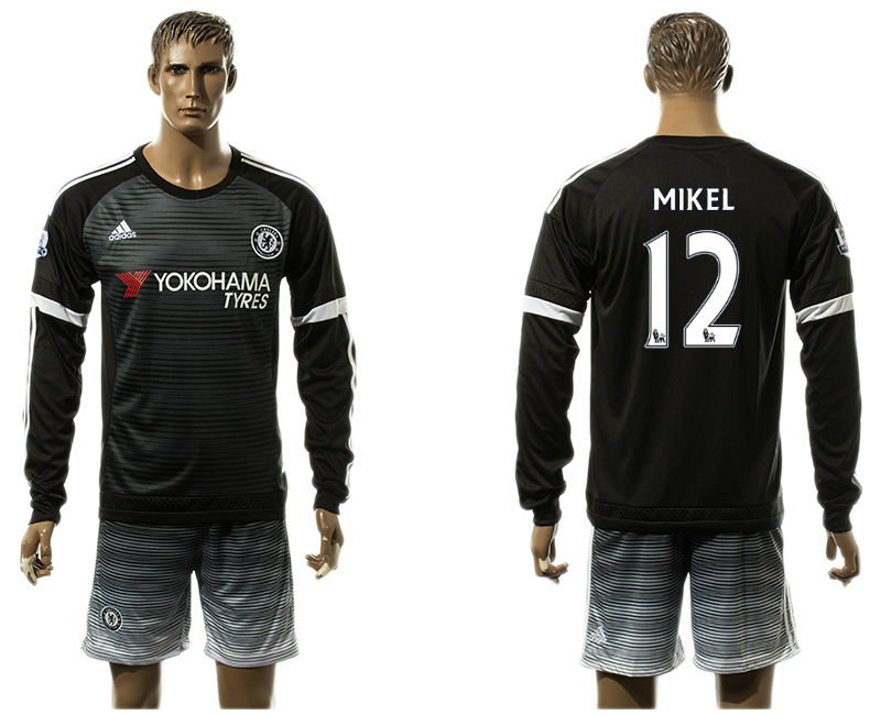 2015-16 Chelsea 12 MIKEL Third Away Long Sleeve Jersey