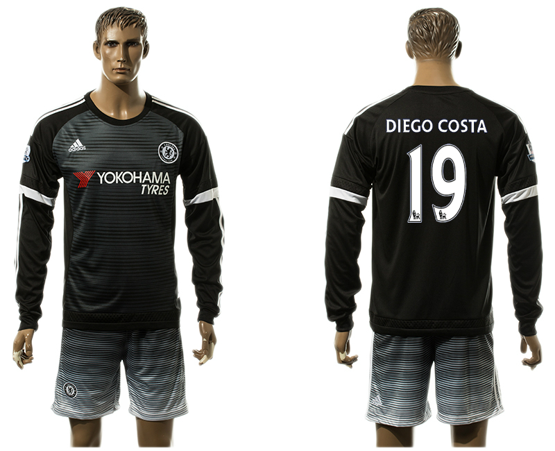 2015-16 Chelsea 19 DIEGO COSTA Third Away Long Sleeve Jersey