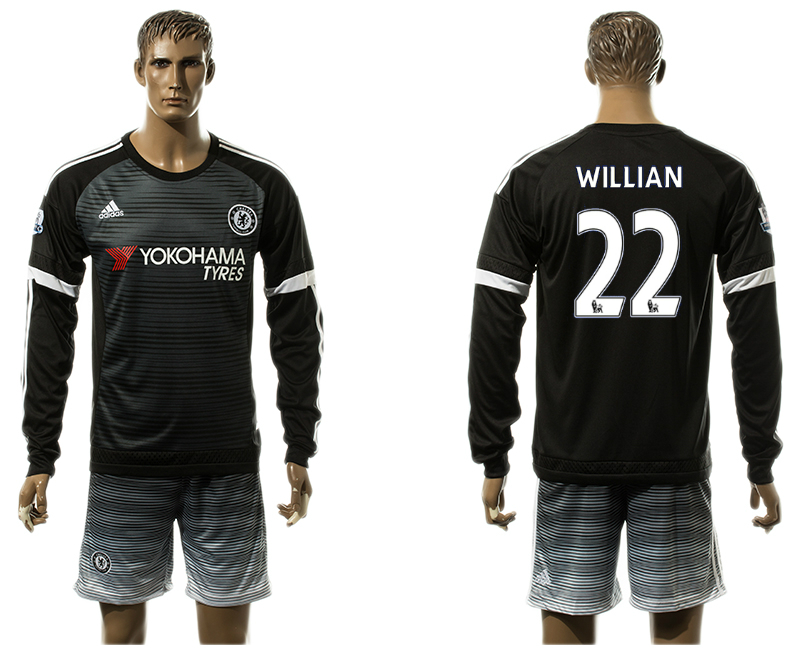 2015-16 Chelsea 22 WILLIAN Third Away Long Sleeve Jersey