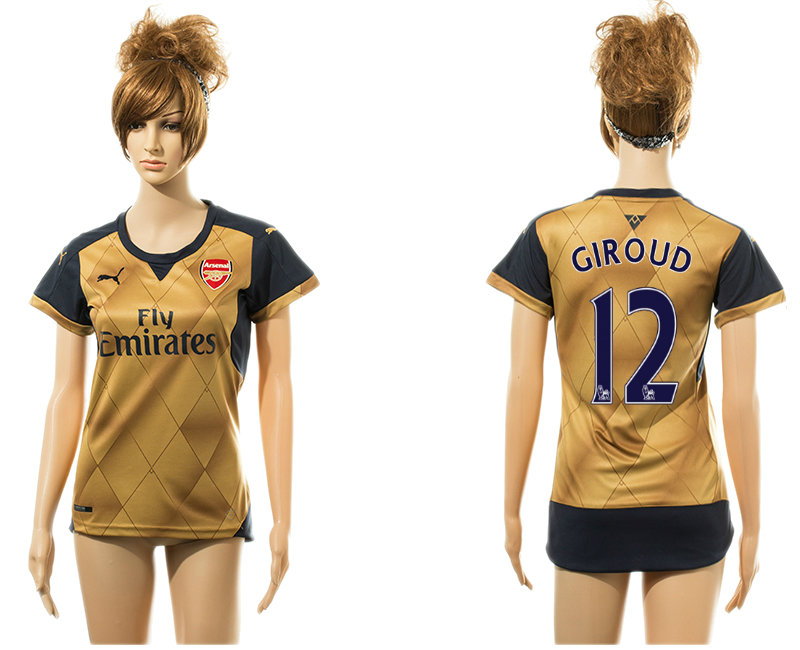 2015-16 Arsenal 12 GIROUD Away Women Jersey
