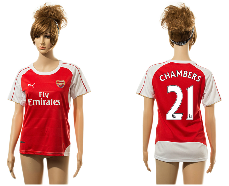 2015-16 Arsenal 21 CHAMBERS Home Women Jersey