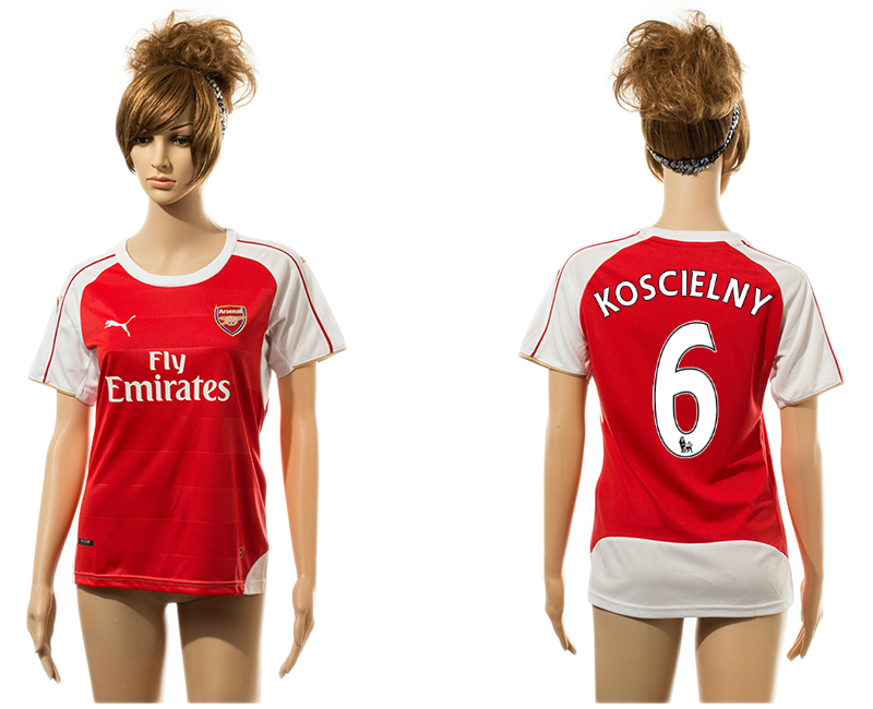 2015-16 Arsenal 6 KOSCIELNY Home Women Jersey