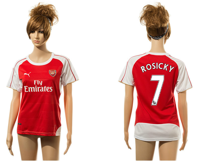 2015-16 Arsenal 7 ROSICKY Home Women Jersey
