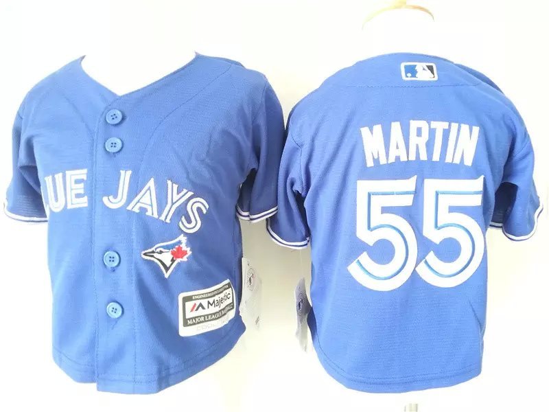 Blue Jays 55 Russell Martin Blue Toddler New Cool Base Jersey