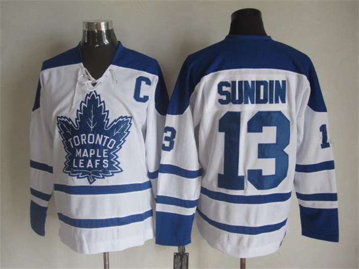 Maple Leafs 13 Mats Sundin White CCM Jersey