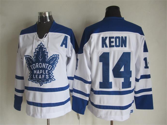 Maple Leafs 14 Dave Keon White CCM Jersey