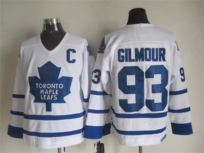 Maple Leafs 93 Doug Gilmour White C Patch CCM Jersey