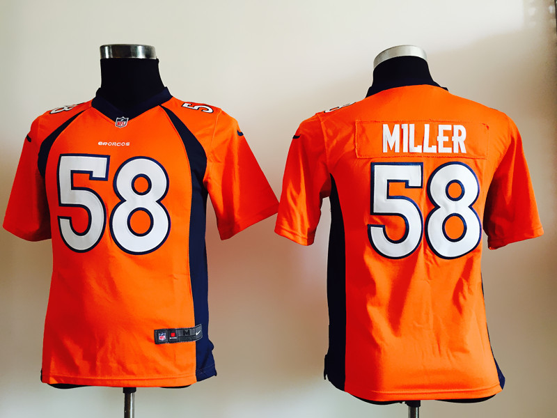 Nike Broncos 58 Von Miller Orange Youth Game Jersey