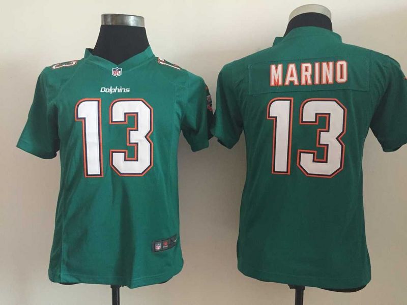 Nike Dolphins 13 Dan Marino Teal Youth Game Jersey - Click Image to Close